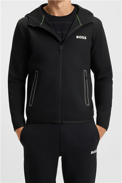 Boss Erkek Fermuarlı Sweatshirt Siyah