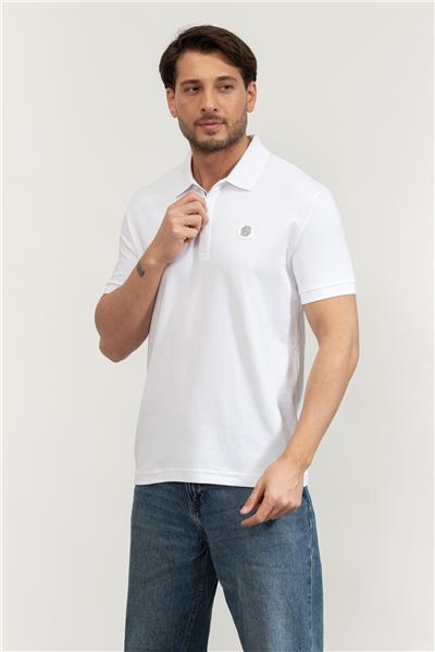 Boss Erkek Polo Yaka T-Shirt Beyaz