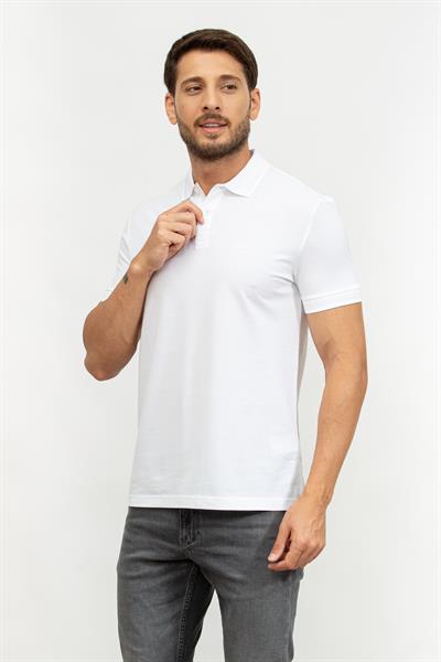 Boss Erkek Polo Yaka T-Shirt Beyaz