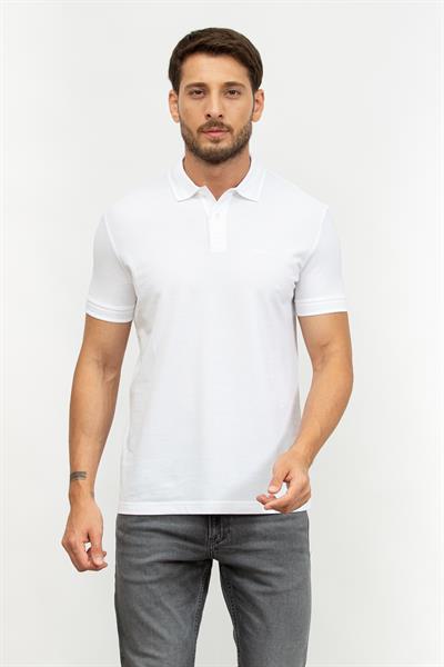 Boss Erkek Polo Yaka T-Shirt Beyaz