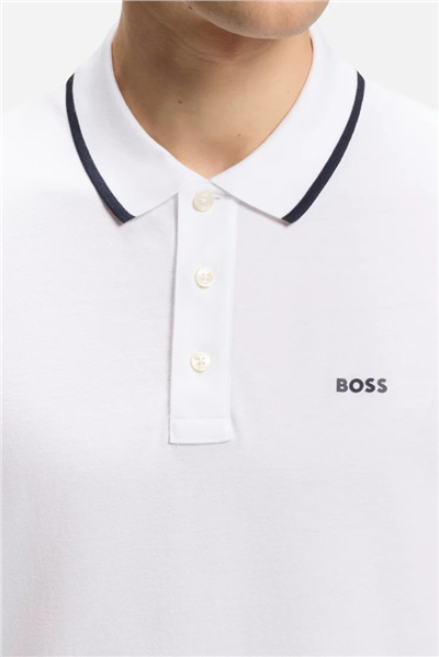 Boss Erkek Polo Yaka T-Shirt Beyaz