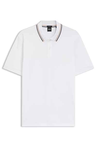 Boss Erkek Polo Yaka T-Shirt Beyaz