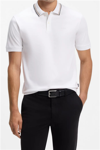 Boss Erkek Polo Yaka T-Shirt Beyaz