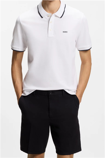 Boss Erkek Polo Yaka T-Shirt Beyaz