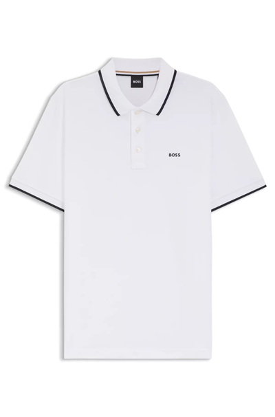 Boss Erkek Polo Yaka T-Shirt Beyaz