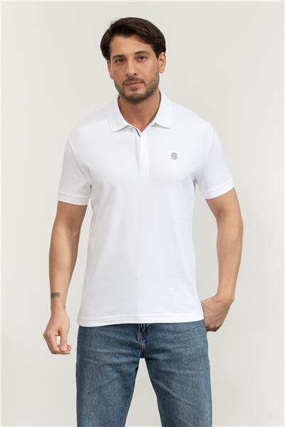 Boss Erkek Polo Yaka T-Shirt Beyaz