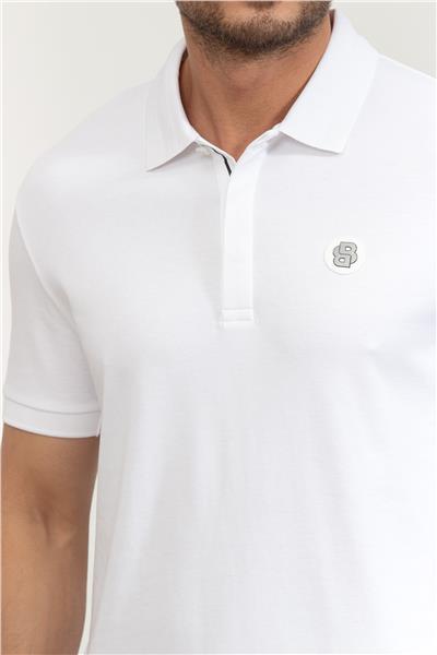 Boss Erkek Polo Yaka T-Shirt Beyaz