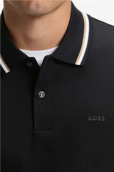 Boss Erkek Polo Yaka T-Shirt Siyah