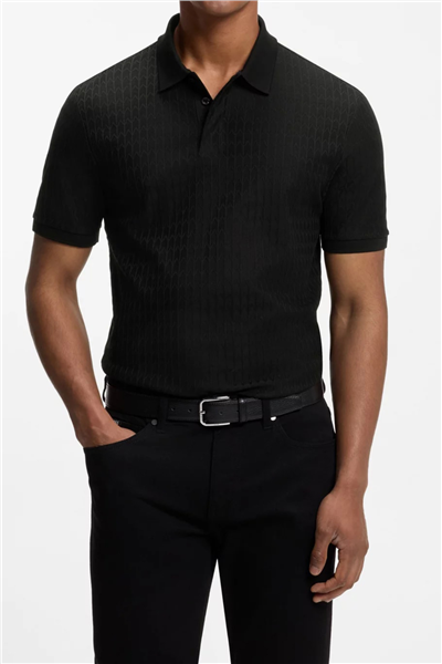 BOSS H Parlay 321 Erkek Polo Yaka T-Shirt Siyah