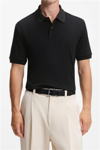 BOSS H Parlay 49 Erkek Polo Yaka T-Shirt Siyah