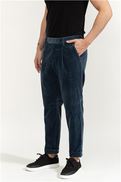 Boss H Perin Pleat 224 Erkek Chino Pantolon Mavi