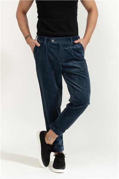 Boss H Perin Pleat 224 Erkek Chino Pantolon Mavi