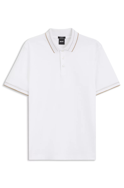 BOSS H Phillipson 195 Erkek Polo Yaka T-Shirt Beyaz