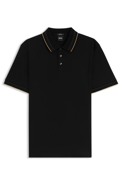 BOSS H Phillipson 195 Erkek Polo Yaka T-Shirt Siyah