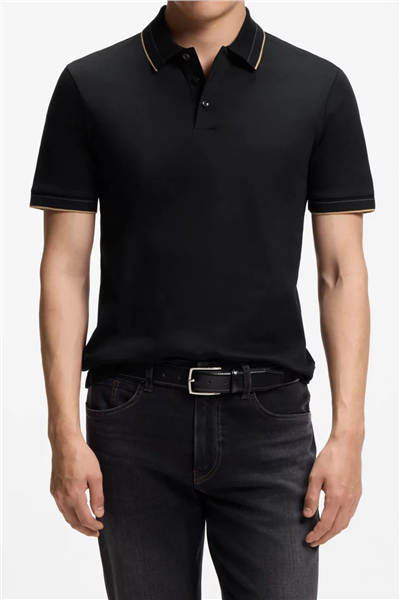 BOSS H Phillipson 195 Erkek Polo Yaka T-Shirt Siyah