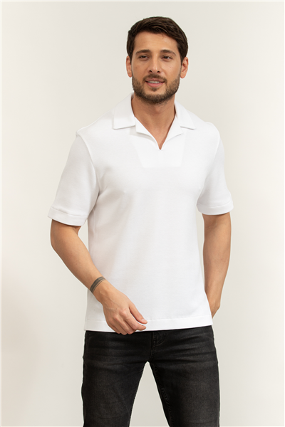 Boss H Ponti 12 Erkek Polo Yaka T-Shirt Beyaz