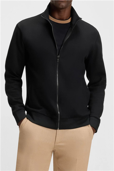 BOSS H Shepherd 100 Erkek Fermuarlı Sweatshirt Siyah