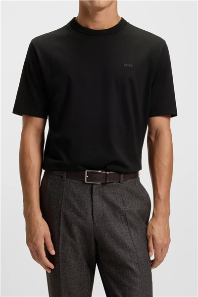 BOSS H Taut 15 Erkek Bisiklet Yaka T-Shirt Siyah