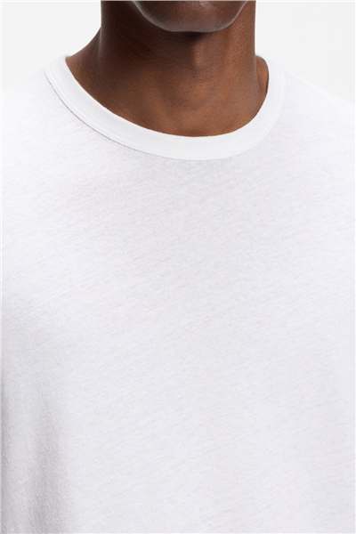 Boss H Taut 235 Erkek Bisiklet Yaka T-Shirt Beyaz