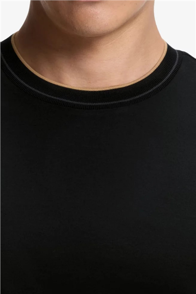 BOSS H Tessler 195 Erkek Bisiklet Yaka T-Shirt Siyah