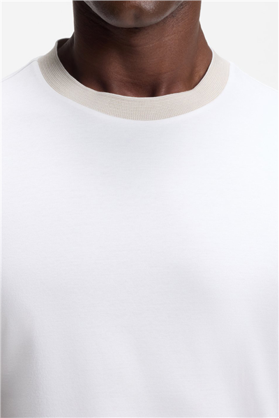 Boss H Tessler 238 Erkek Bisiklet Yaka T-Shirt Beyaz
