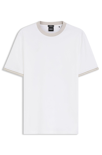Boss H Tessler 238 Erkek Bisiklet Yaka T-Shirt Beyaz