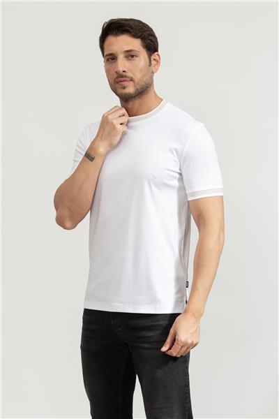 BOSS H-Tessler Erkek Bisiklet Yaka T-Shirt