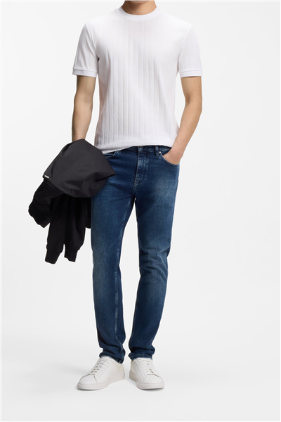 Boss H Thompson 236 Erkek Bisiklet Yaka T-Shirt Beyaz