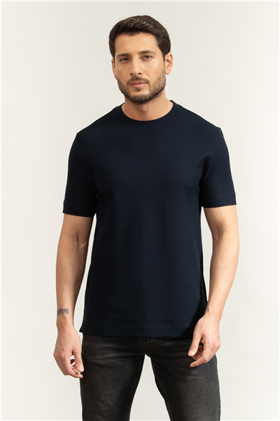 Boss H Thompson 237 Erkek Bisiklet Yaka T-Shirt Mavi