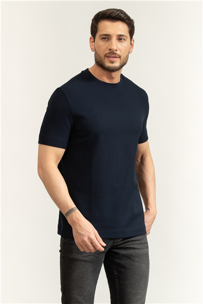 Boss H Thompson 237 Erkek Bisiklet Yaka T-Shirt Mavi