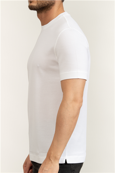 Boss H Thompson 237 Erkek Bisiklet Yaka T-Shirt Beyaz