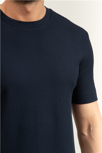 Boss H Thompson 237 Erkek Bisiklet Yaka T-Shirt Mavi