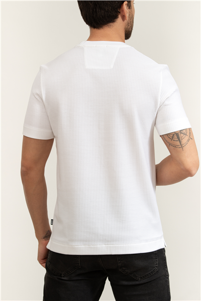 Boss H Thompson 237 Erkek Bisiklet Yaka T-Shirt Beyaz