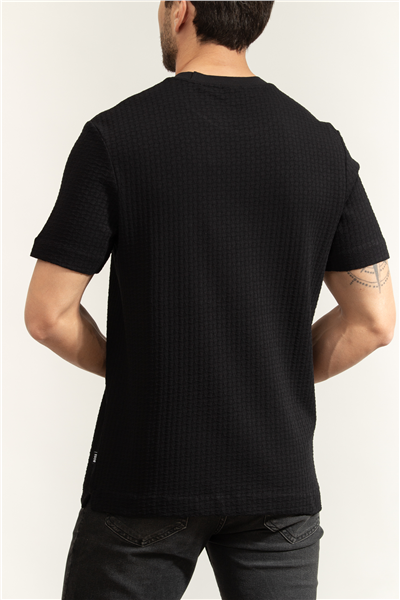 Boss H Thompson 251 Erkek Bisiklet Yaka T-Shirt Siyah