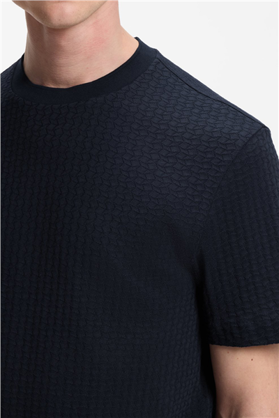 Boss H Thompson 251 Erkek Bisiklet Yaka T-Shirt Mavi