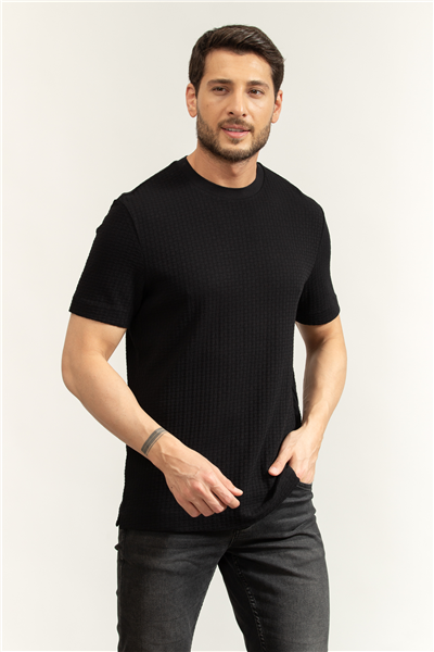 Boss H Thompson 251 Erkek Bisiklet Yaka T-Shirt Siyah
