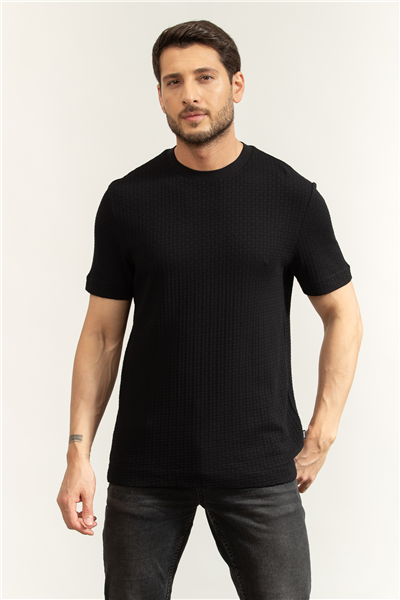 Boss H Thompson 251 Erkek Bisiklet Yaka T-Shirt Siyah