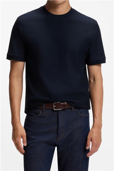 BOSS H Thompson 321 Erkek Bisiklet Yaka T-Shirt Mavi