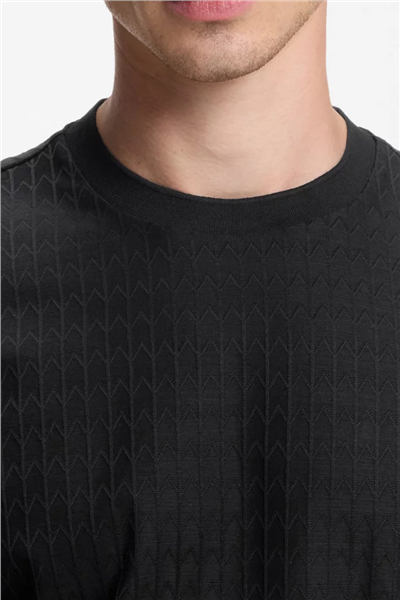 BOSS H Thompson 321 Erkek Bisiklet Yaka T-Shirt Siyah