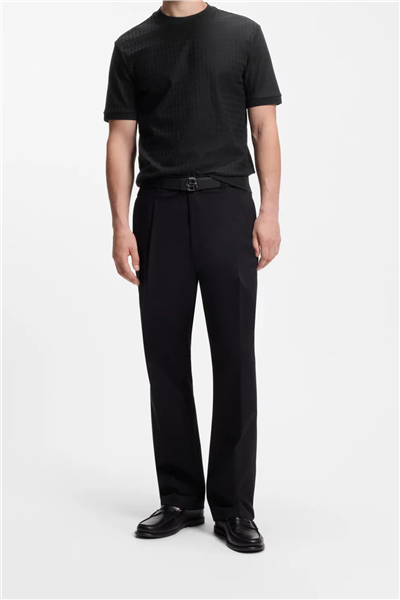 BOSS H Thompson 321 Erkek Bisiklet Yaka T-Shirt Siyah