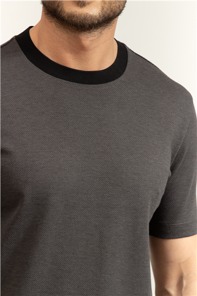 Boss H Thompson Erkek Bisiklet Yaka T-Shirt Siyah