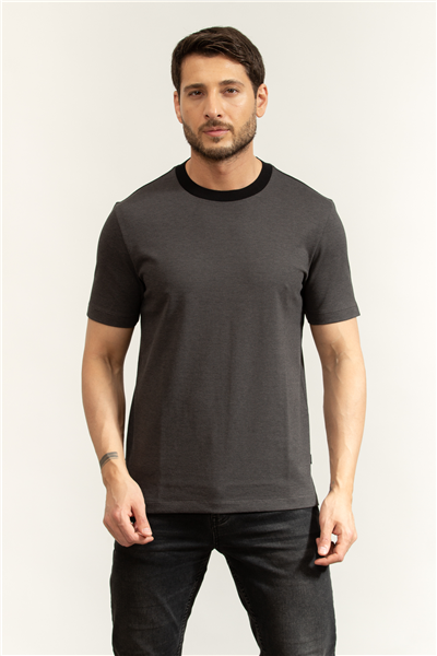 Boss H Thompson Erkek Bisiklet Yaka T-Shirt Siyah