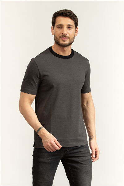 Boss H Thompson Erkek Bisiklet Yaka T-Shirt Siyah