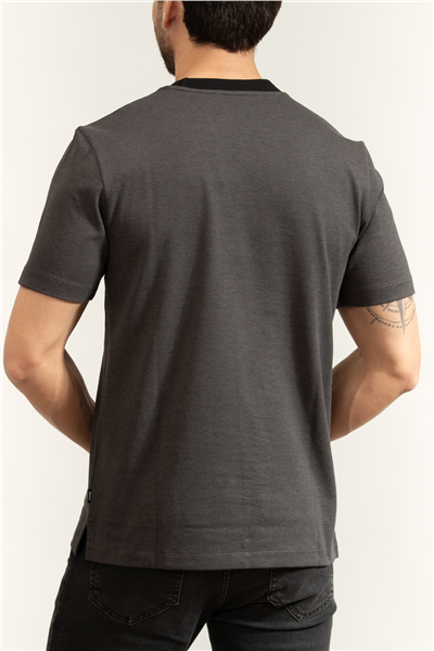 Boss H Thompson Erkek Bisiklet Yaka T-Shirt Siyah