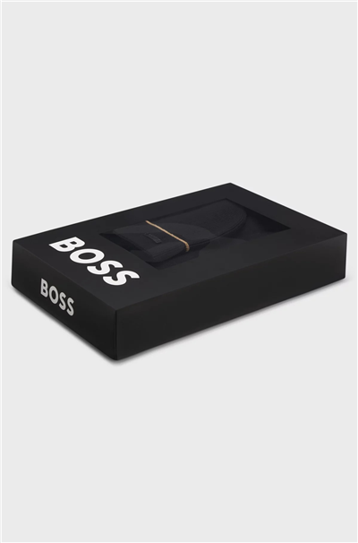 Boss Henzo SET Erkek Atkı+Bere Siyah