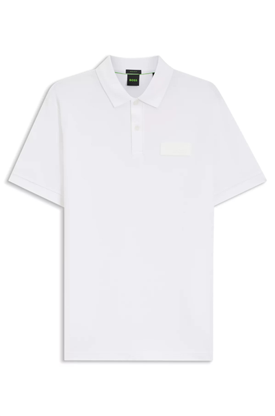 BOSS Paddy Structure Erkek Polo Yaka T-Shirt Beyaz