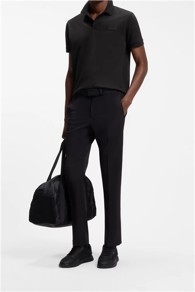 BOSS Paddy Structure Erkek Polo Yaka T-Shirt Siyah