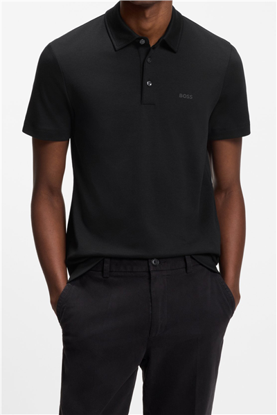 Boss Palosh Erkek Polo Yaka T-Shirt Siyah