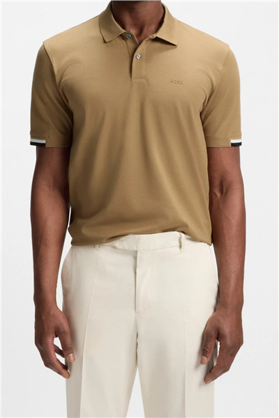 Boss Parlay Erkek Polo Yaka T-Shirt Bej