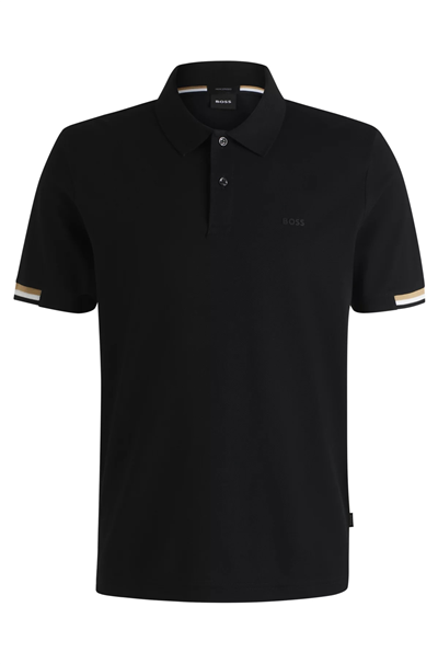 Boss Parlay Erkek Polo Yaka T-Shirt Siyah